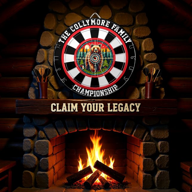 Circular Grizzly in Forest Target Dart Board (Creator Uploaded)