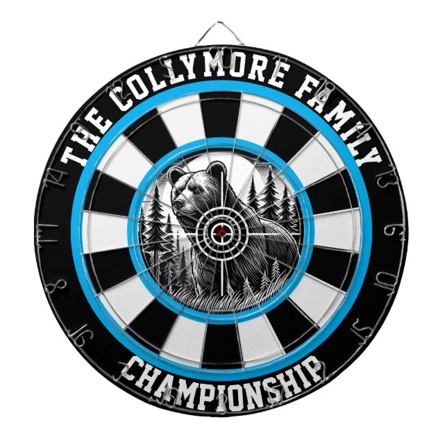 Circular Grizzly with Target Overlay Dart Board (Front)