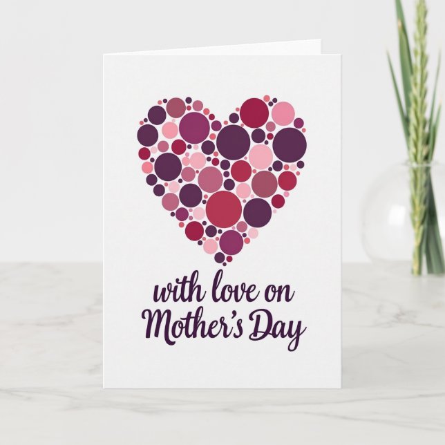 Circular Heart Moms Day Card (Front)
