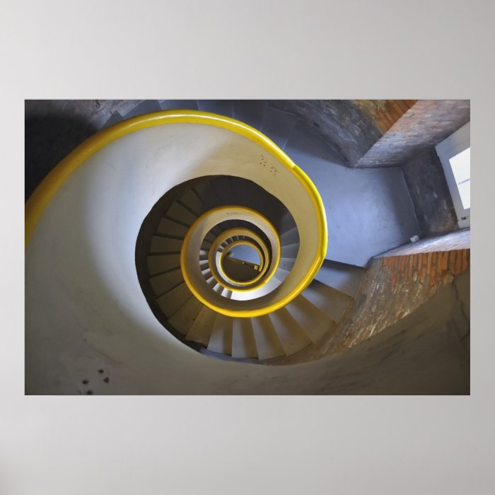 Circular Helical staircase in Hel Poland Print