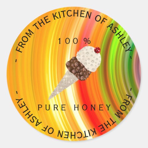 Circular Homemade Honey From Kitchen Name  Sweets Classic Round Sticker