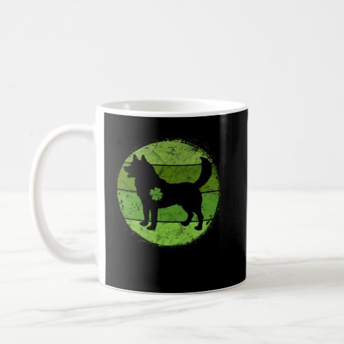 Circular Husky Irish Shamrock  Dog St Patrick s Da Coffee Mug