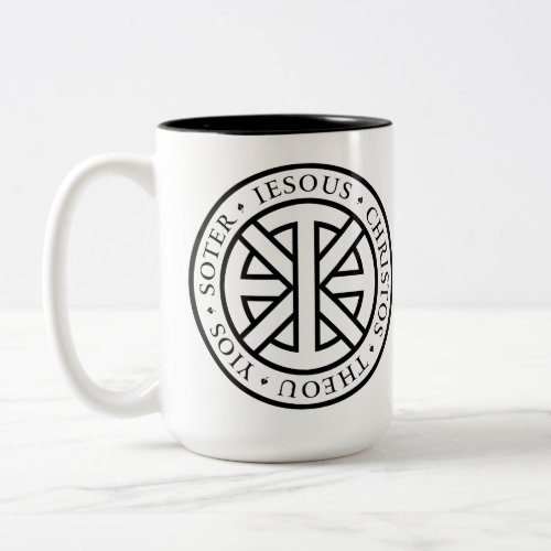 Circular Ichthys Two_Tone Coffee Mug