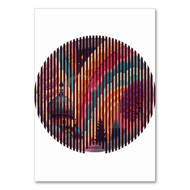 Circular Illusion Fantasy Table Card – Customize (Front)