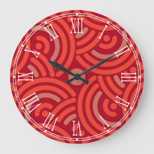 Circular interlinks red orange wall clock
