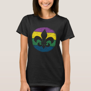Circular Jester Hat Silhouette Mardi Gras Masquer T-Shirt