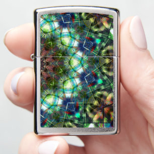 Circular kaleidoscope under acrylic style zippo lighter