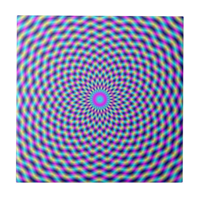 Circular Lattice in Blue and Pink tile (Front)