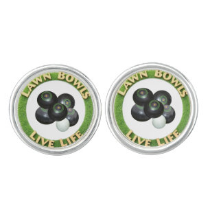 Circular Lawn Bowls Live Life With Lawn Bowls, Cufflinks