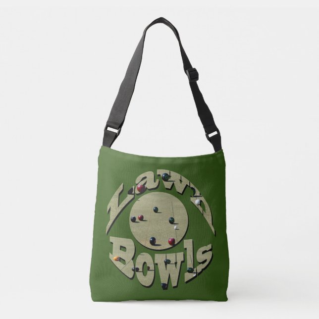 Circular Lawn Bowls Name Design, Crossbody Bag (Front)