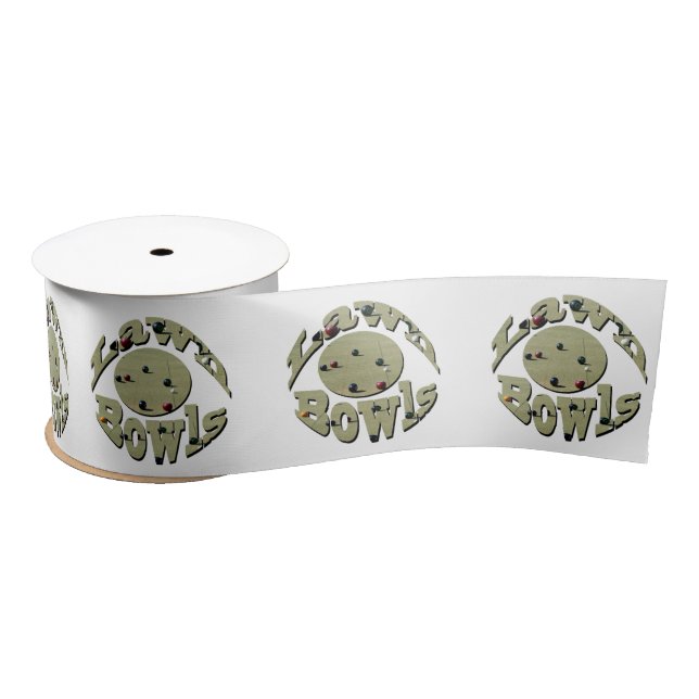 Circular Lawn Bowls Name Design, Satin Ribbon (Spool)