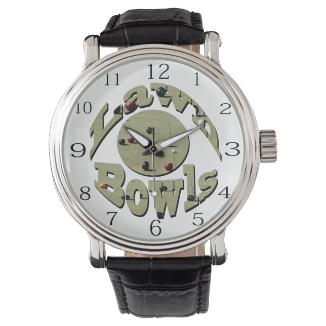Circular Lawn Bowls Name Design, Watch (Front)