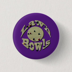 Circular Lawn Bowls Picture Logo,   Button