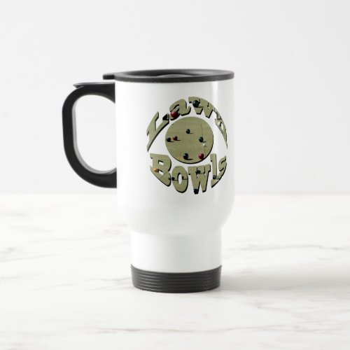 Circular Lawn Bowls Picture Logo  Travel Mug