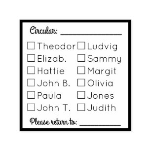 Circular Letter Template 12 Persons Self-inking Stamp