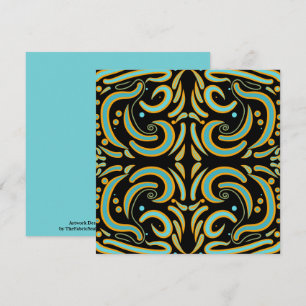 Circular, Linear And Tapered Shapes Abstract Art Card