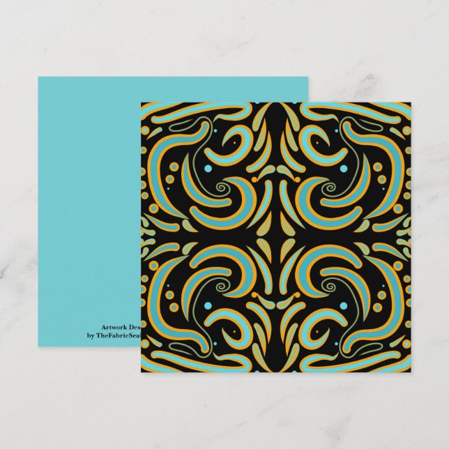 Circular, Linear And Tapered Shapes Abstract Art Card (Front/Back)