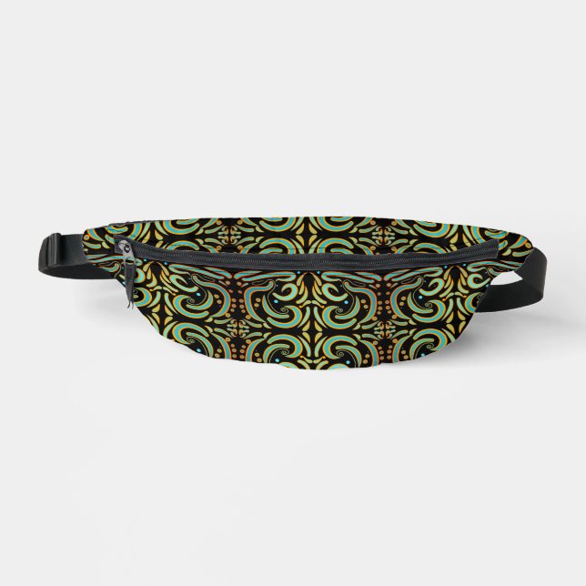 Circular, Linear And Tapered Shapes Abstract Art Fanny Pack (Front)