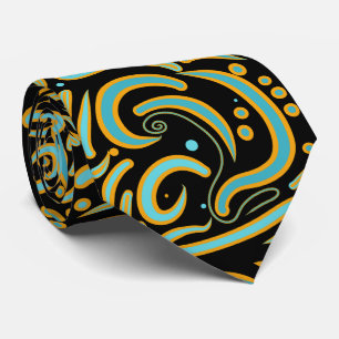 Circular, Linear And Tapered Shapes Abstract Art Neck Tie