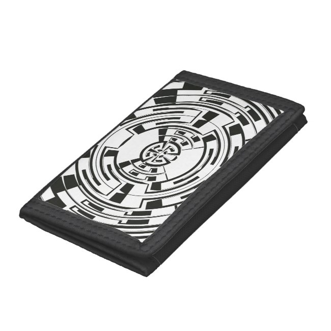 Circular Maze in Black and White Wallet