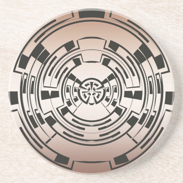 Circular Maze Sandstone Coaster (Front)