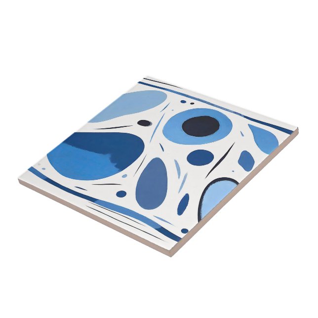 Circular Mirage Madness Abstract Ceramic Tile (Side)