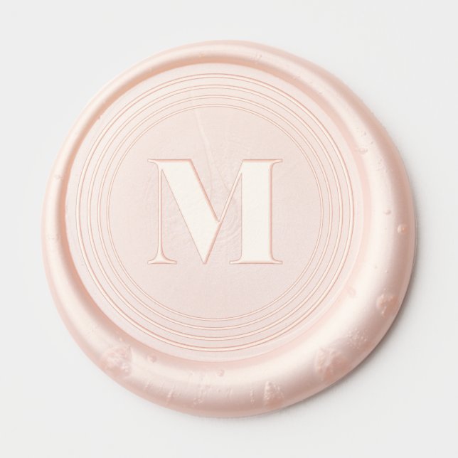 Circular Monogram Last Name Initial Art Deco Wax Seal Sticker (Front)