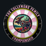 Circular Moose Bullseye Artwork Dart Board<br><div class="desc">Majestic moose with antlers in a forest scene,  encircled by a bold target design.</div>