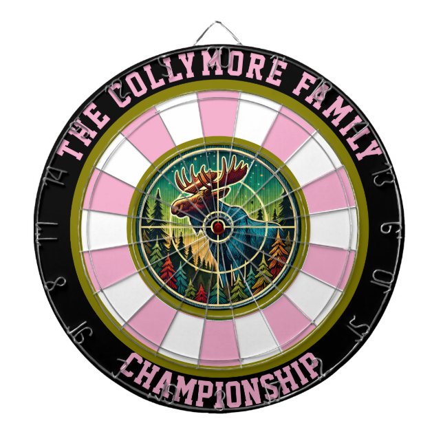 Circular Moose with Target Overlay Dart Board (Front)