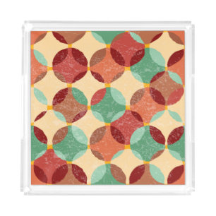 Circular mosaic pattern, geometric illustration. acrylic tray