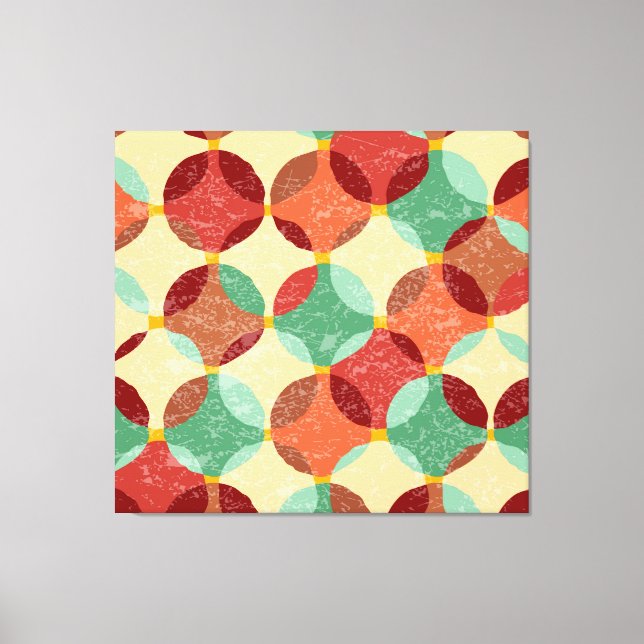 Circular mosaic pattern, geometric illustration. canvas print (Front)
