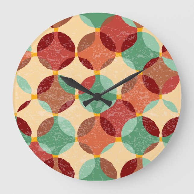 Circular mosaic pattern, geometric illustration. large clock (Front)