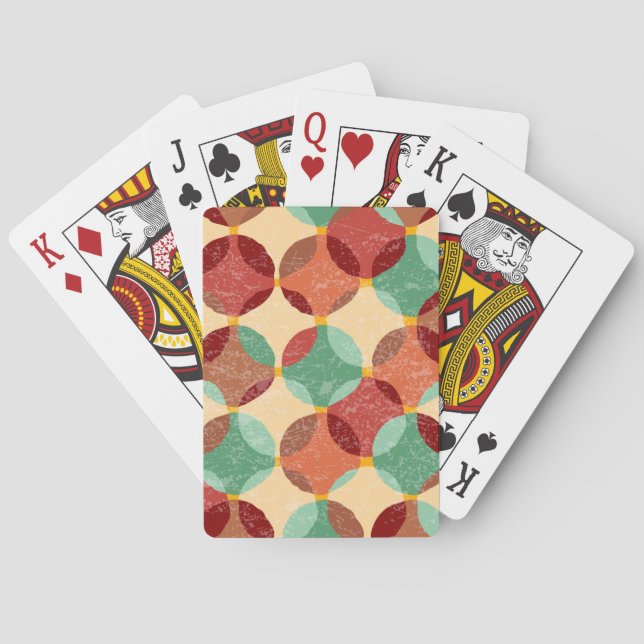 Circular mosaic pattern, geometric illustration. poker cards (Back)