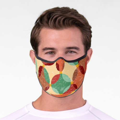 Circular mosaic pattern geometric illustration premium face mask
