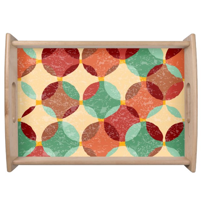 Circular mosaic pattern, geometric illustration. serving tray (Front)