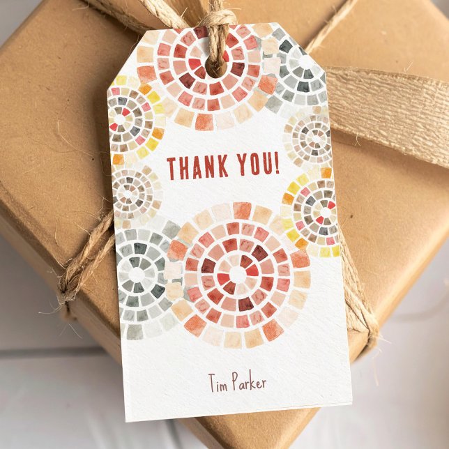 Circular mosaic Thank you Gift Tags (Creator Uploaded)