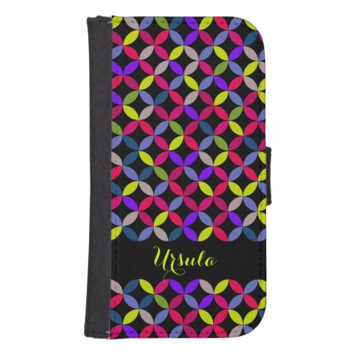 Circular pattern bright color name girls flap case