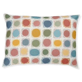 circular pattern dog bed