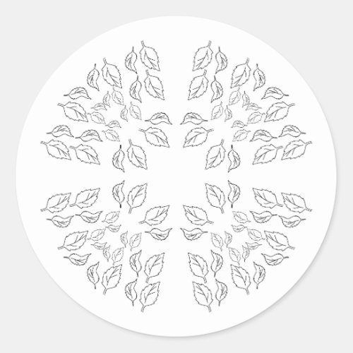 Circular pattern in form of mandala with flower  classic round sticker