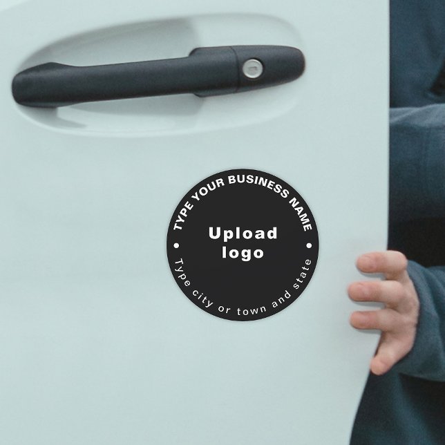 Circular Pattern of Business Brand Texts on Black Car Magnet (Circular Pattern of Business Brand Texts on Black Car Magnet.)