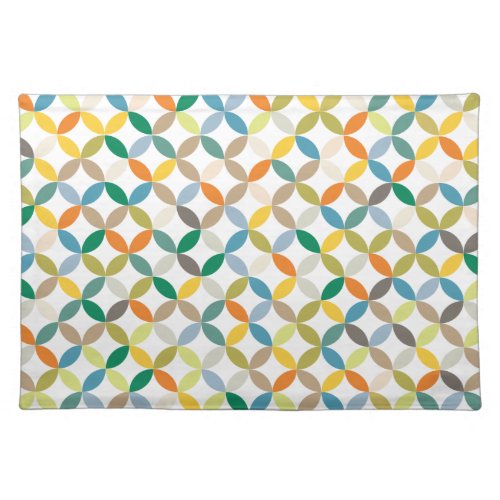 Circular pattern warm color canvas placemat