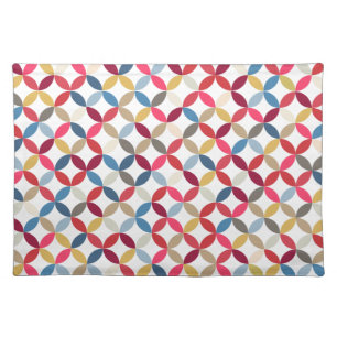 Circular pattern warm color canvas placemat