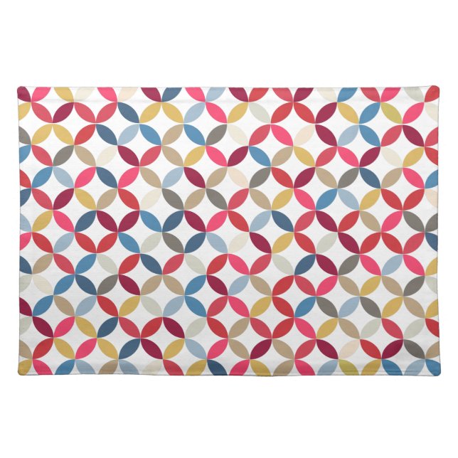 Circular pattern warm color canvas placemat (Front)