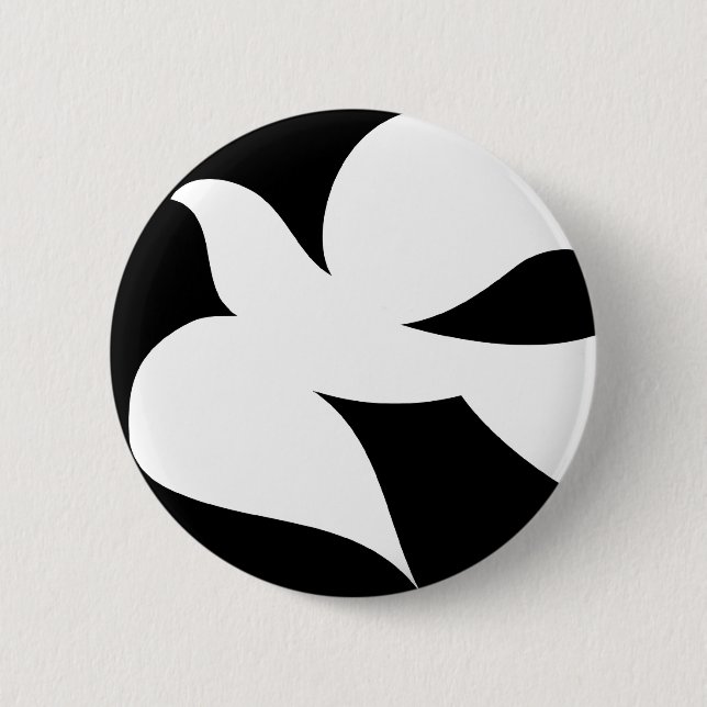 Circular Peace Dove Pinback Button (Front)
