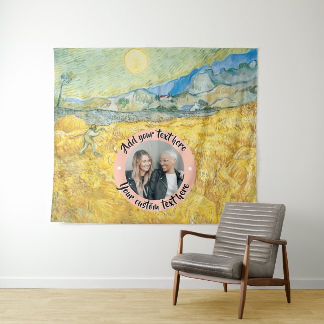 Circular Photo/Logo & Custom Text | Fully Editable Tapestry (In Situ (Horizontal))