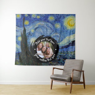 Circular Photo/Logo & Custom Text Fully Editable Tapestry