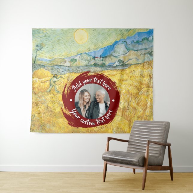 Circular Photo/Logo & Custom Text | Fully Editable Tapestry (In Situ (Horizontal))