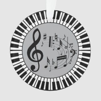 Circular Piano Keys And Music Notes Ornament