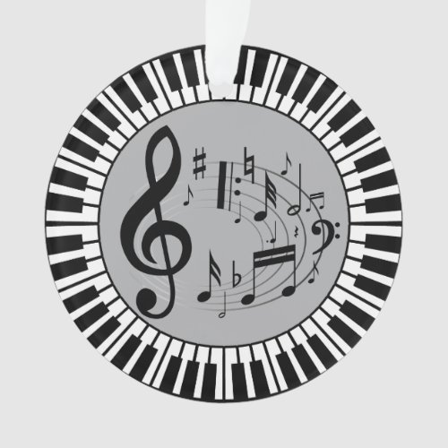 Circular Piano Keys And Music Notes Ornament