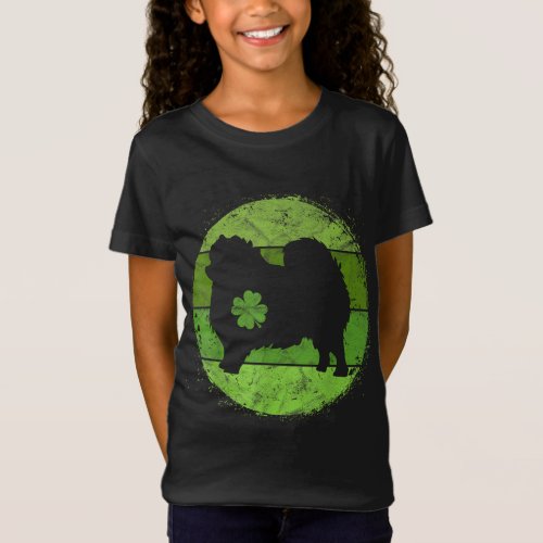 Circular Pomeranian Irish Shamrock Gift Pom St Pat T_Shirt